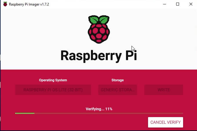 Raspberry Pi OS Verifying Image