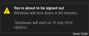 Shutdown Timer Notification